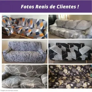 Capa de Sofá Estampada - Quadrados 2