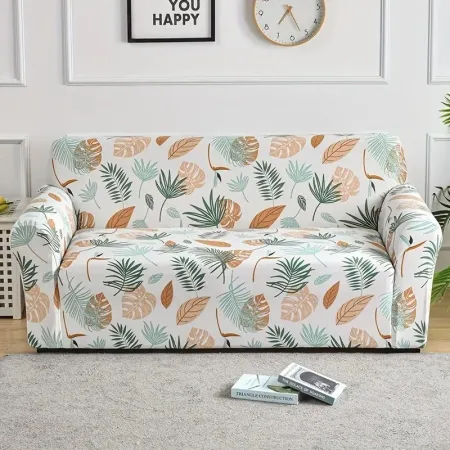 Capa de Sofá Estampada - Folhas